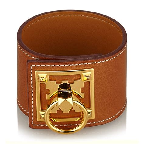 Hermes leather so brown bracelet